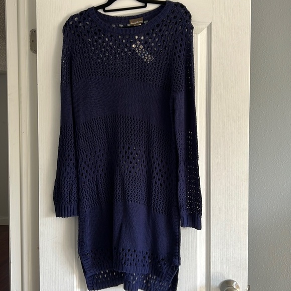 Navy Blue Tommy Bahama Sweater Dress XL soft stretchy comfortable - Picture 3 of 15
